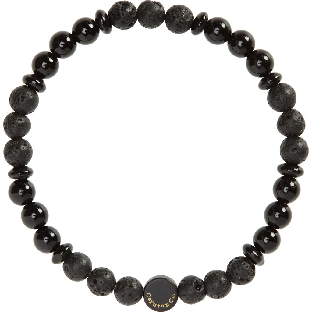 Caputo & Co Ubud Stretch Bracelet In Black