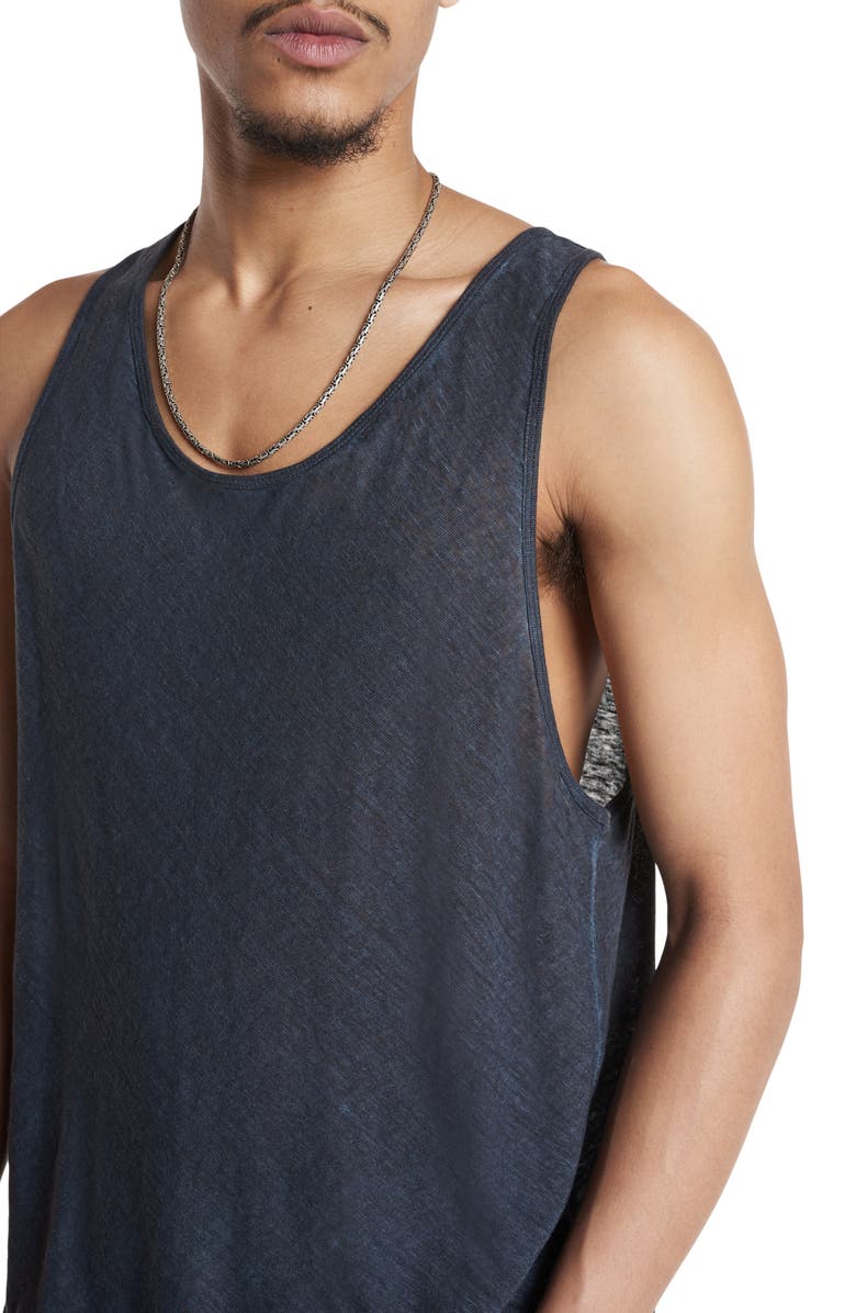 John Varvatos Broome Slim Fit Linen Tank, Alternate, color,
