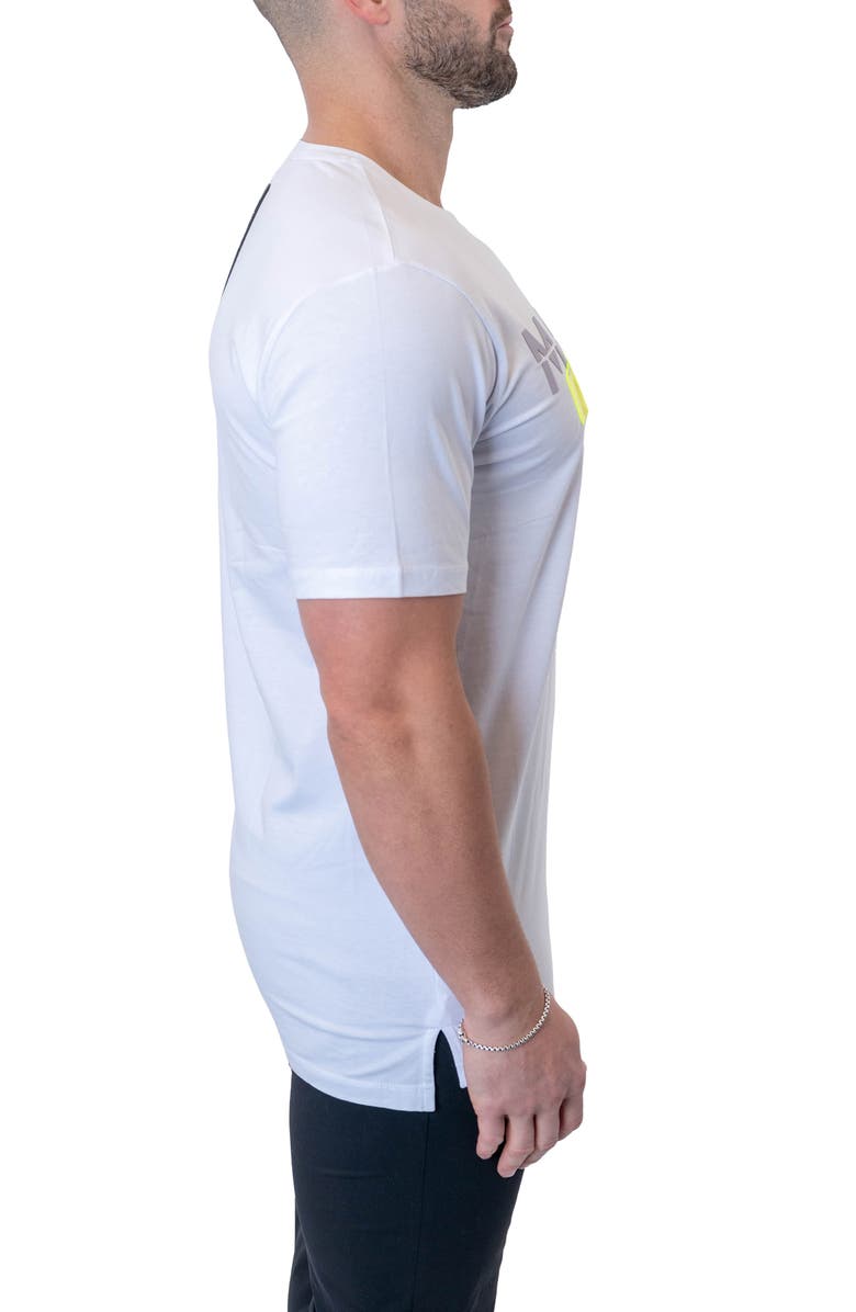 Maceoo Wake Up & Fight Appliqué Cotton Graphic T-Shirt, Alternate, color, White