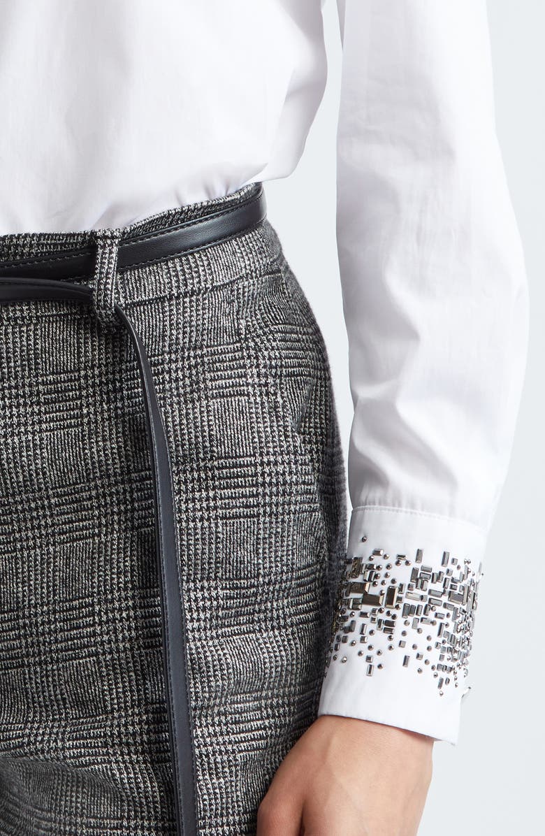 Max Mara Studio Queva Embellished Cuff Shirt, Alternate, color, 