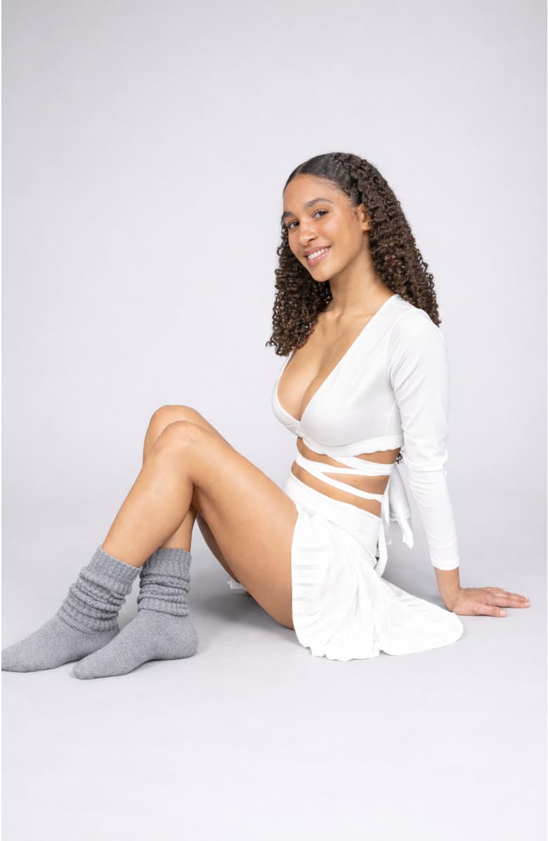 LECHERY<sup>®</sup> Gender Inclusive Scrunch Crew Socks, Alternate, color, Grey