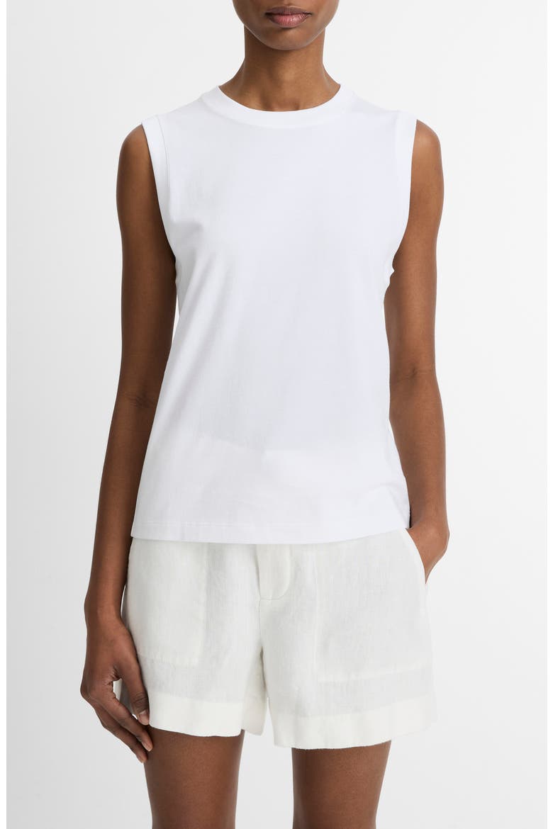 Pima Cotton Muscle Tee, Main, color, OPTIC WHITE