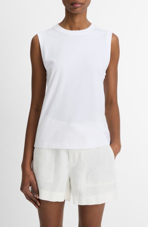 Vince Pima Cotton Muscle Tee In Optic White