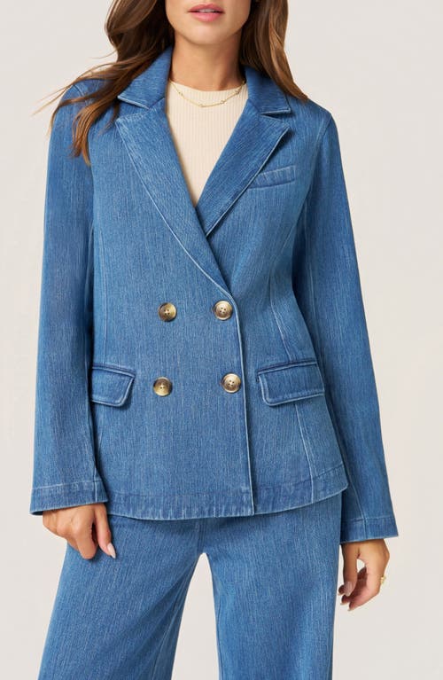 Matty M . Nash Double Breasted Denim Blazer In Blue