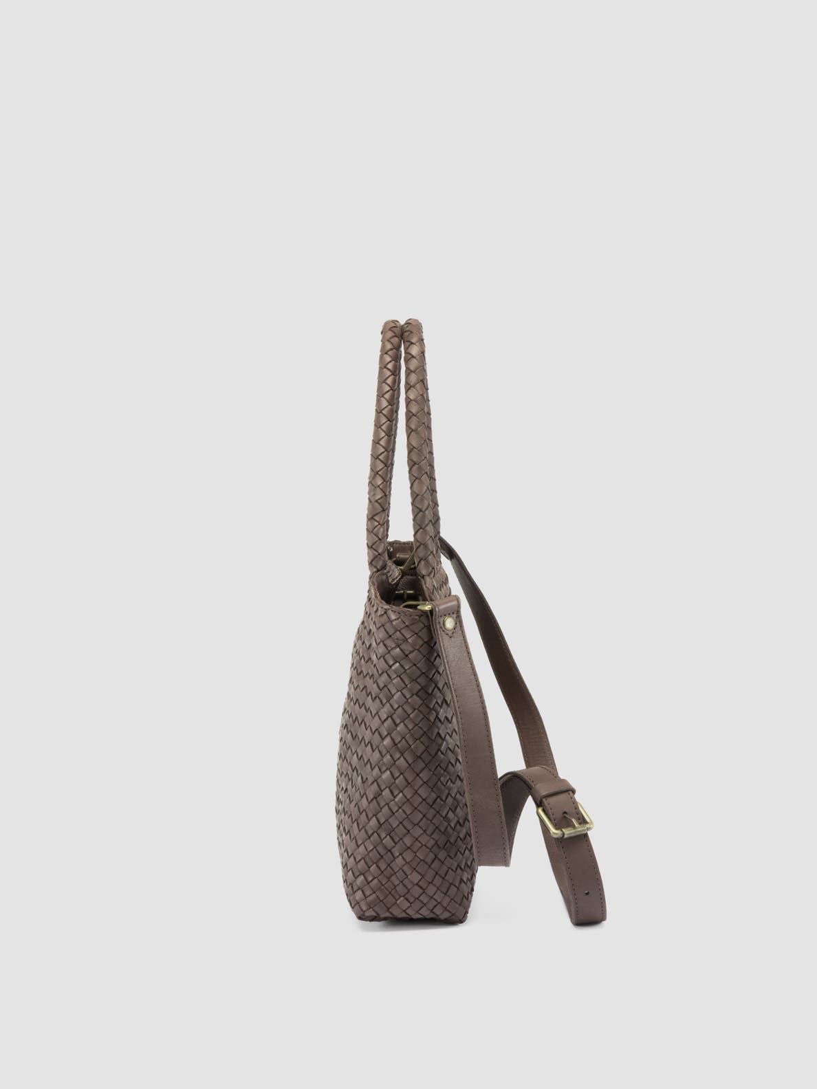 Officine Creative Raquel 001 Hand-Woven Shoulder Bag, Alternate, color, Brown