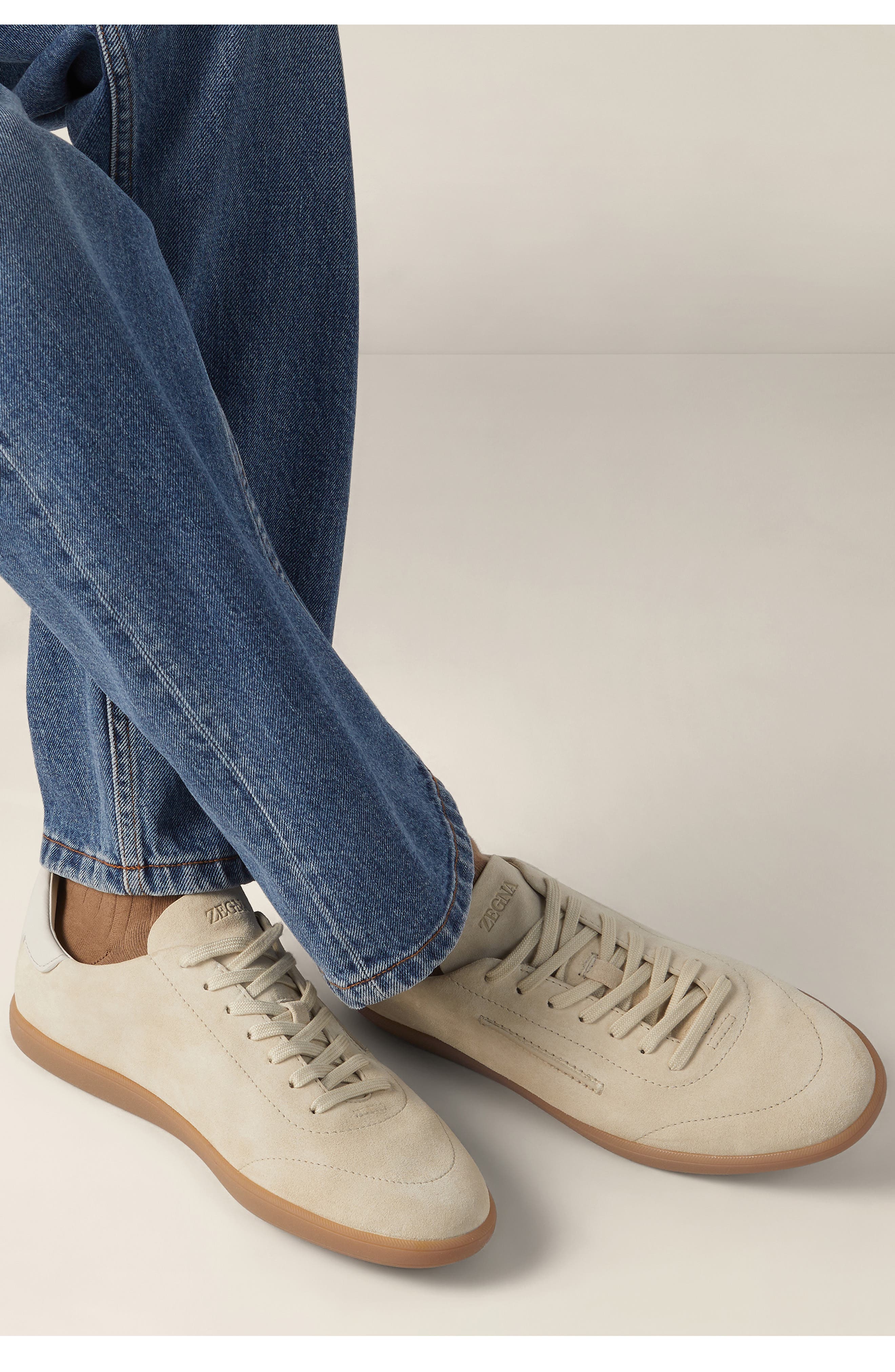 ZEGNA 232 Suede Sneaker, Alternate, color, White