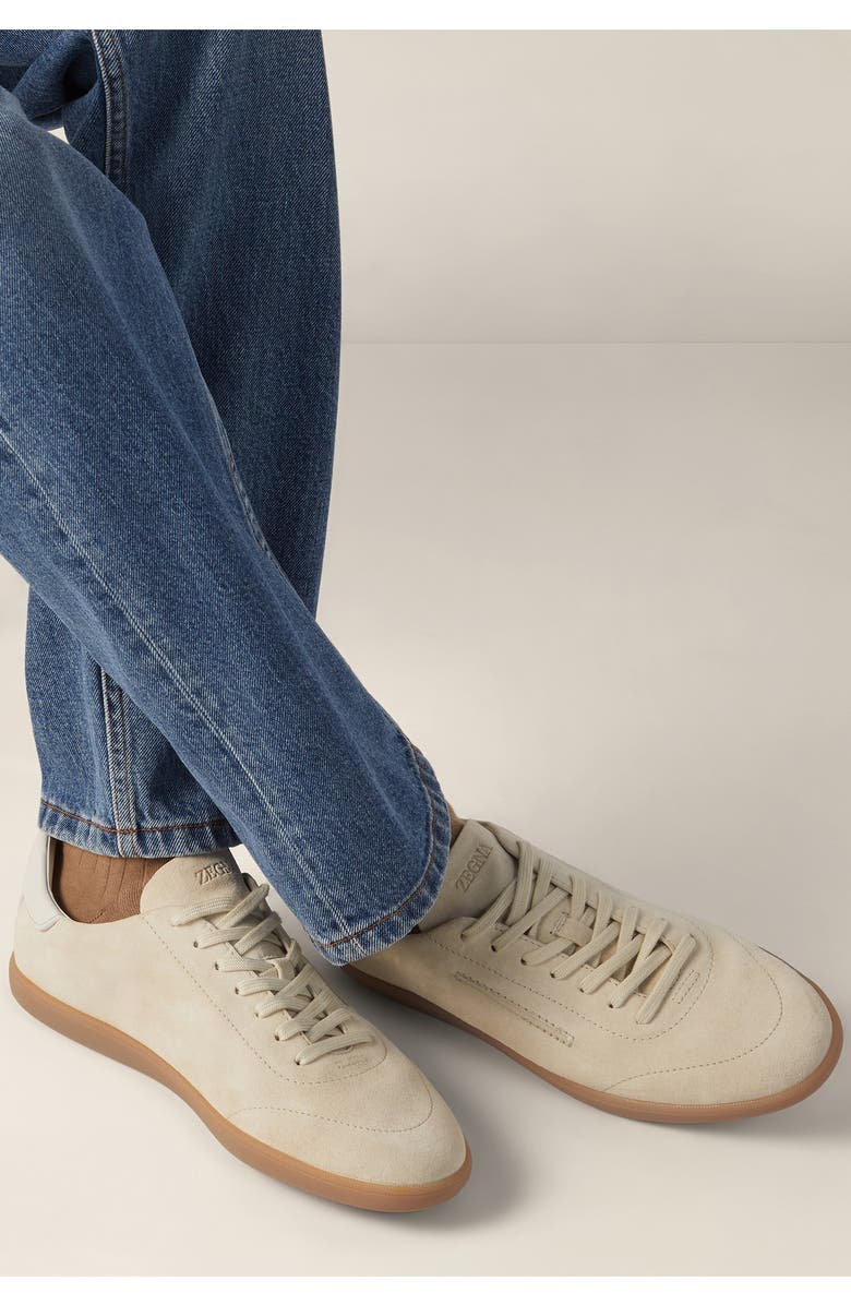 ZEGNA 232 Suede Sneaker, Alternate, color, White