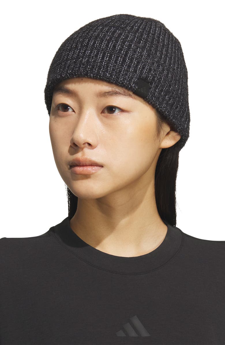 adidas Lifestyle Beanie, Alternate, color, Black/ Grey/ Black