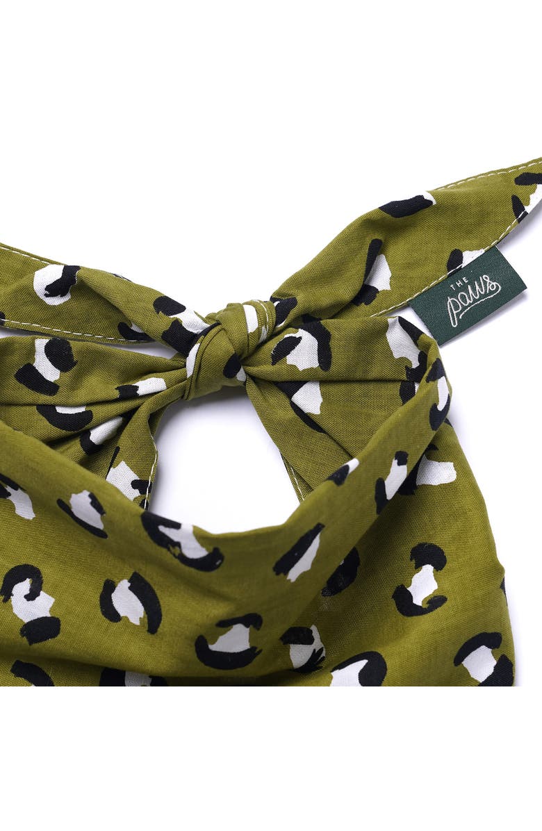 The Paws Olive Dog Bandana, Alternate, color, Green