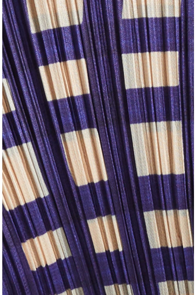 Basket Print Pleated Cardigan, Alternate, color, NAVY