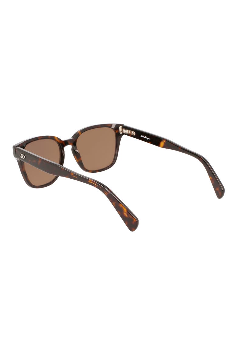 Gancini 55mm Rectangular Sunglasses, Alternate, color, TORTOISE
