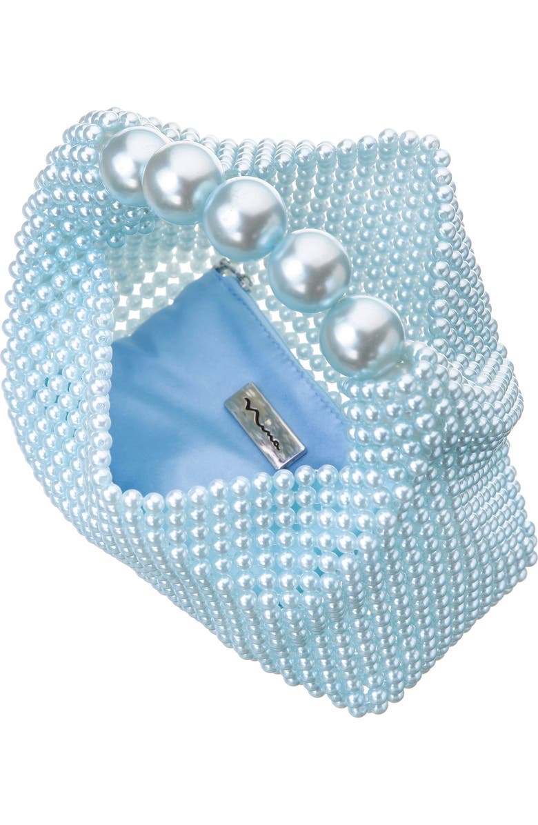 Nina Kiki Faux Pearl To Handle Bag, Alternate, color, Icy Blue