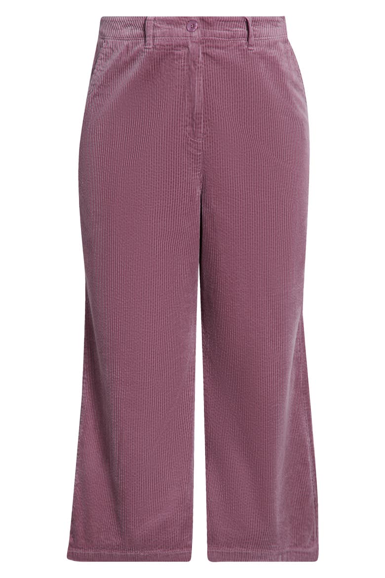 Asphodel Crop Wide Leg Corduroy Pants, Alternate, color, ELDERBERRY
