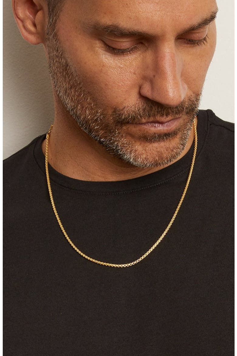 Round Box Chain Necklace, Alternate, color, Yellow Gold Vermeil