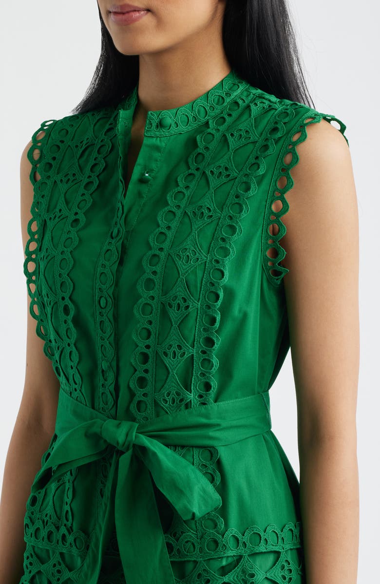 LAYERED WITH LOVE 'Lil Lindsey Cotton Lace Minidress, Alternate, color, Kelly Green