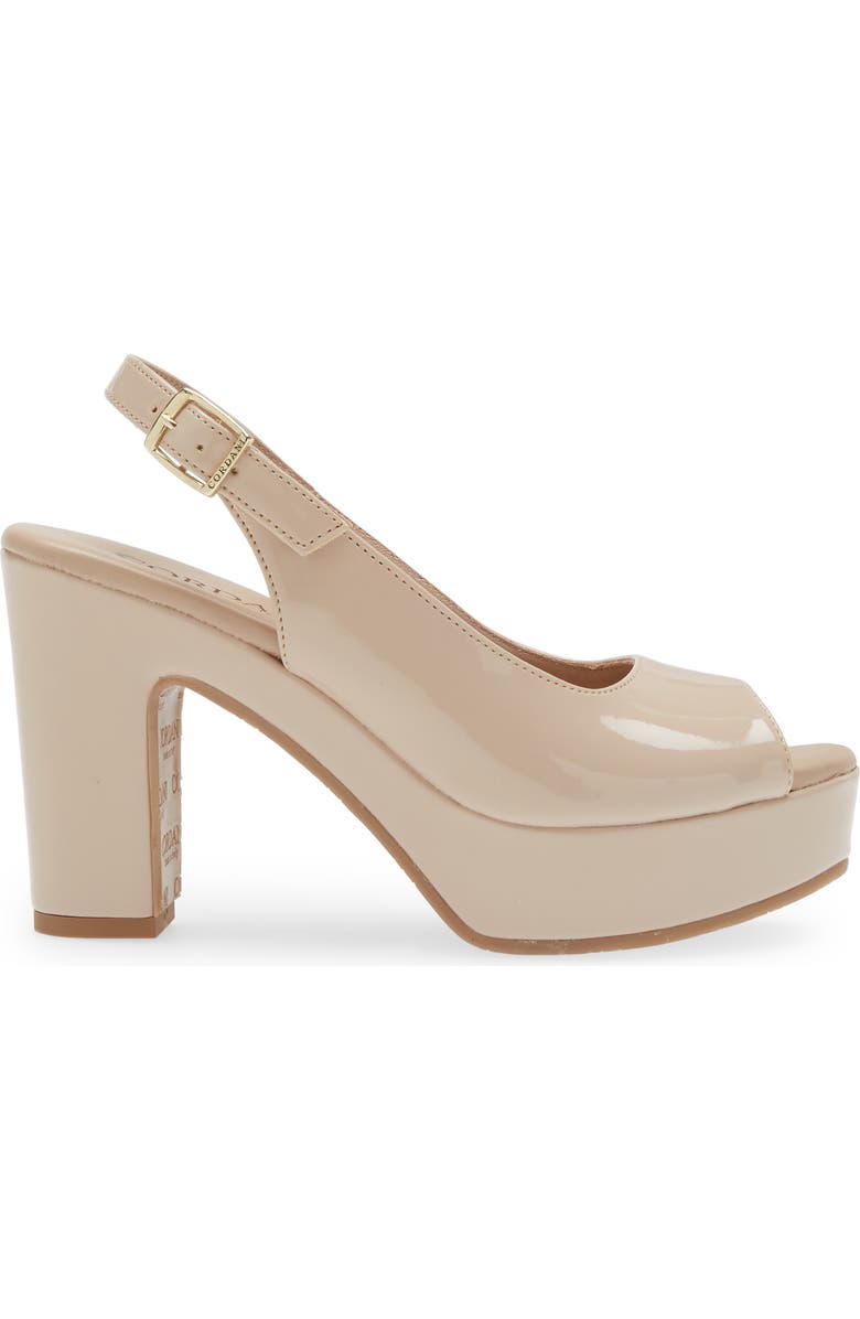 Cordani Tyler Peep Toe Slingback Pump, Alternate, color, Light Beige Patent