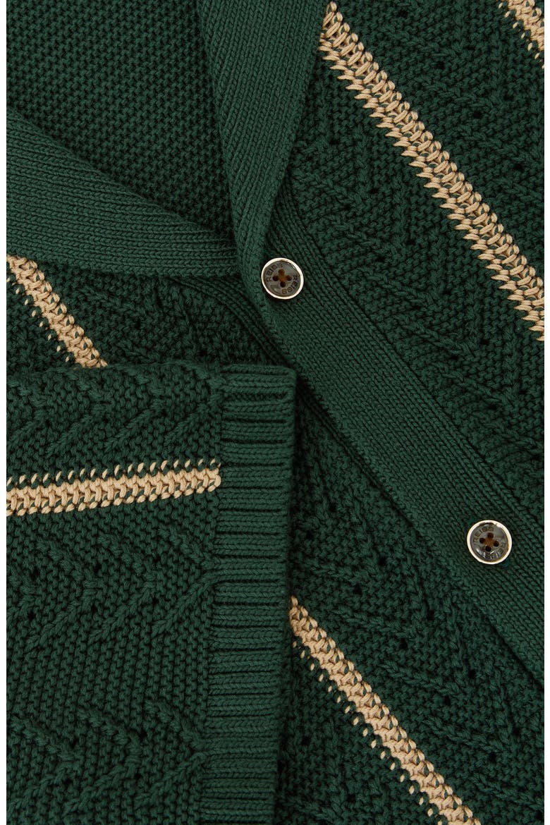 Ellingham Textured Stripe Camp Collar Cardigan, Alternate, color, FOREST GREEN
