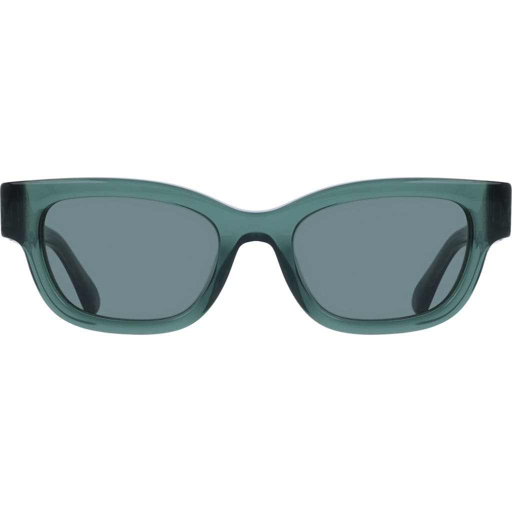 FERRAGAMO 52mm Modified Rectangular Sunglasses in Transparent Green  product