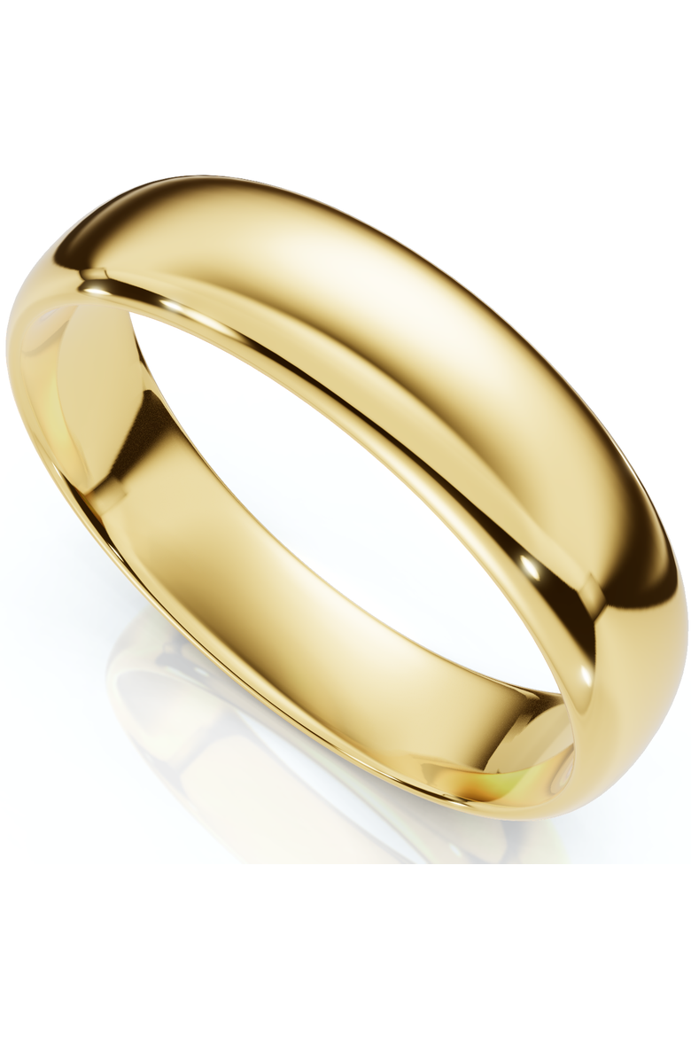 5mm Dome High Polished Wedding Band 14K Gold, Main, color, 14k Yellow Gold