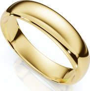 Bliss Diamond 5mm Dome High Polished Wedding Band 14K Gold