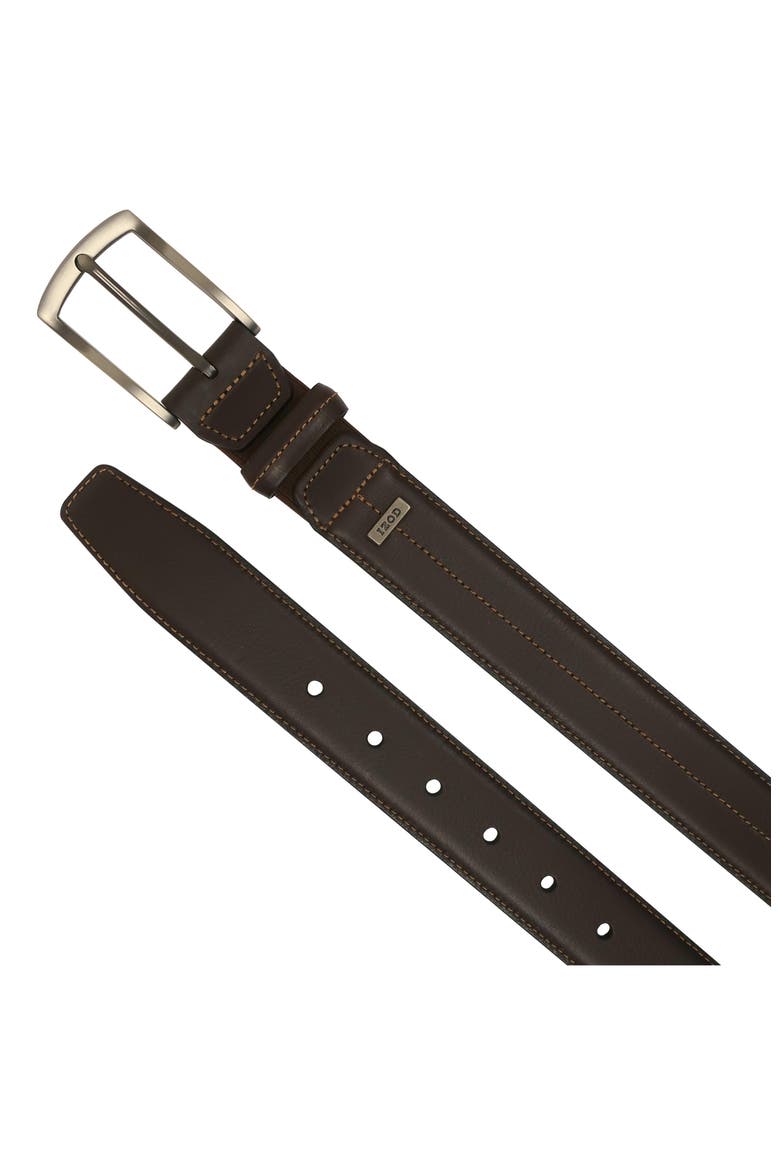 Mens Elastic Power Stretch Leather Belt, Alternate, color, Brown