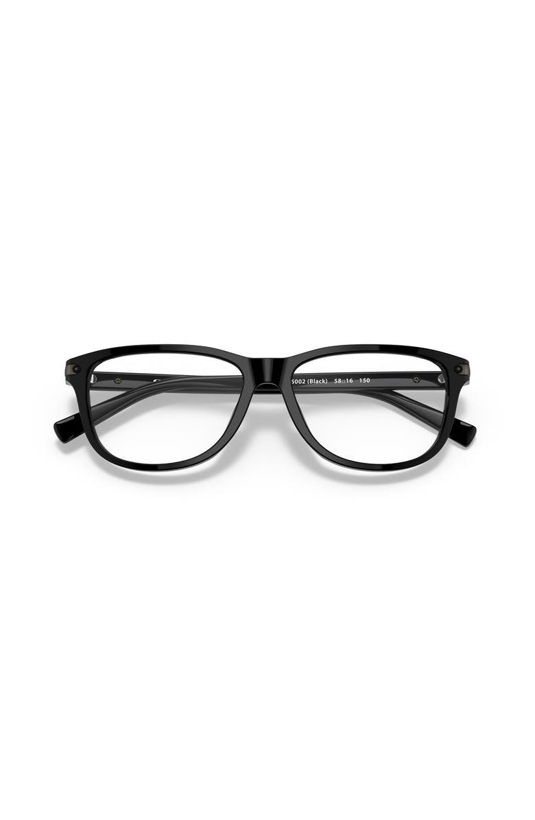 COACH 58mm Rectangle optical glasses, Alternate, color, Black