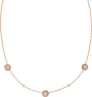 Gucci Interlocking-G Diamond & Pink Opal Station Necklace