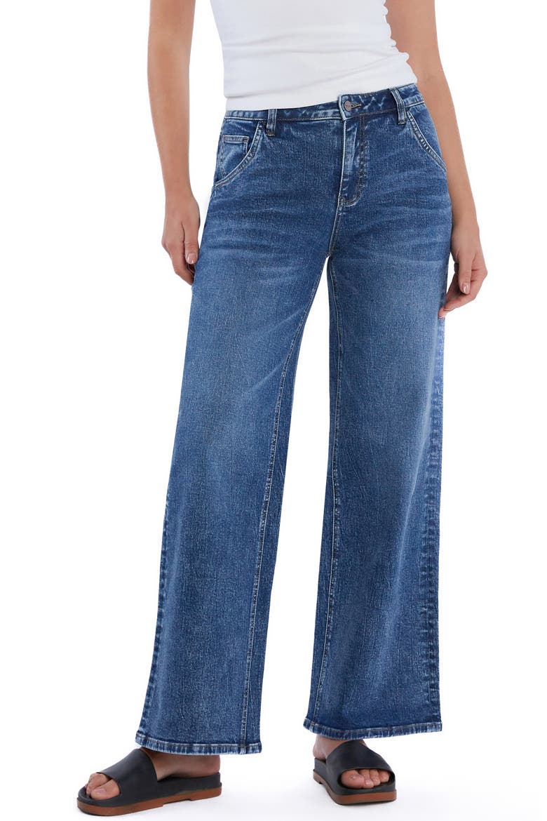 Ella High Waist Wide Leg Jeans, Main, color, NIGHT BLUE