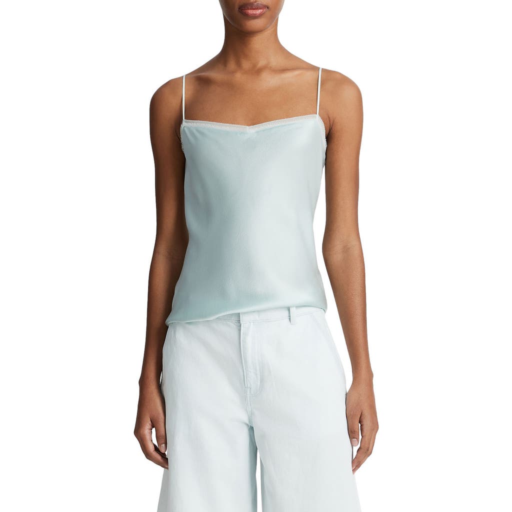 Vince Layered Chiffon Trim Camisole In Sea Star