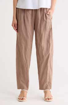 Eileen Fisher Pleated Organic Linen Lantern Pants