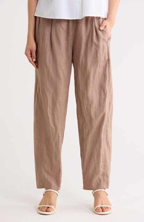 Eileen Fisher Pleated Organic Linen Lantern Pants