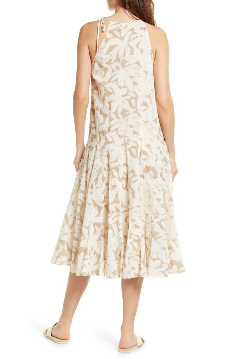 Closed Godet Floral Print Organic Cotton Midi Dress, Alternate, color,