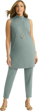 Jessica London 2-Piece Stretch Knit Mockneck Mega Tunic Set