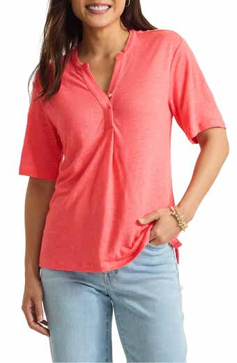 Tommy Bahama Linnea Placket Linen T-Shirt