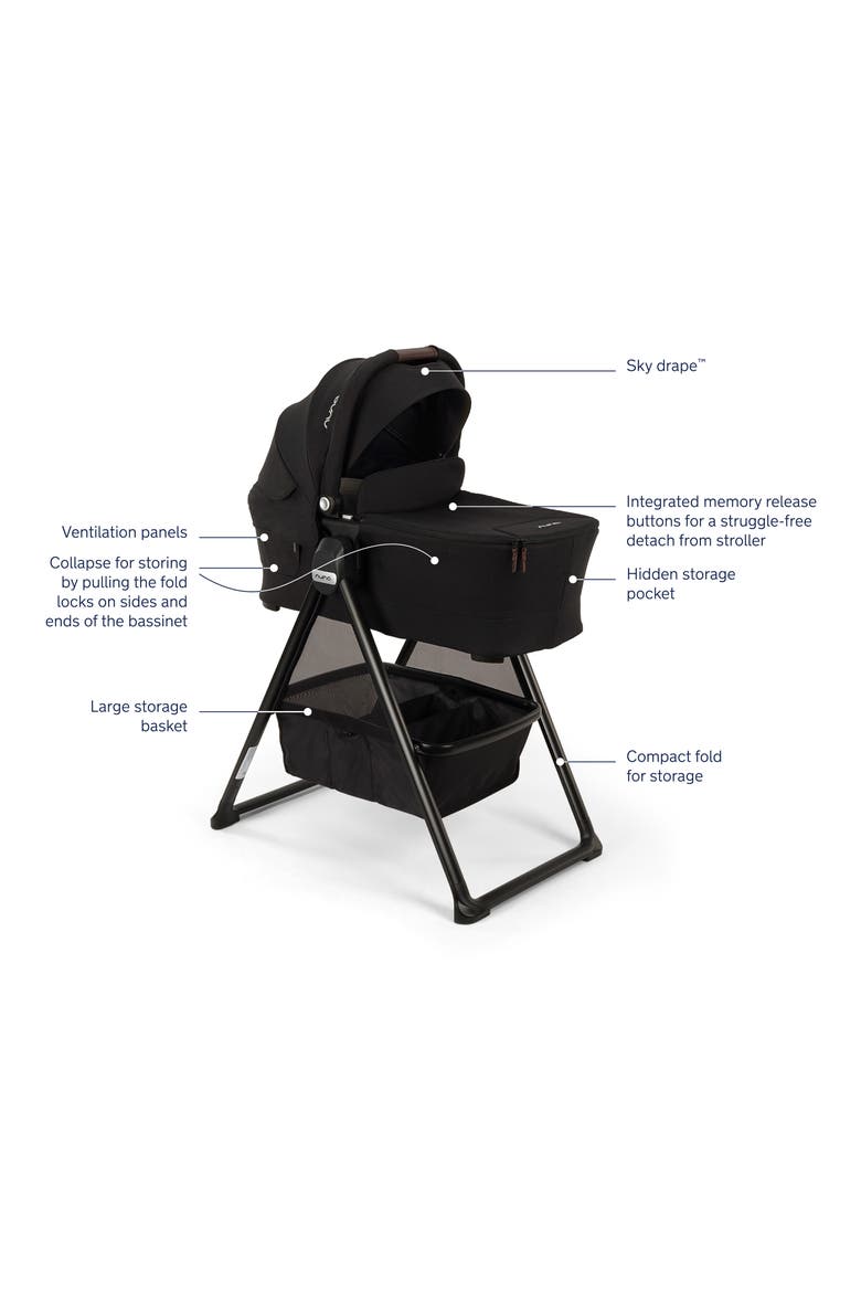 lytl series™ bassinet + stand, Alternate, color, CAVIAR/ CHOCOLATE