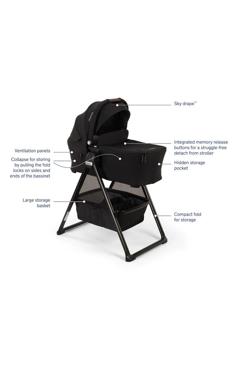 Nuna lytl series<sup>™</sup> bassinet + stand, Alternate, color, Caviar/ Chocolate