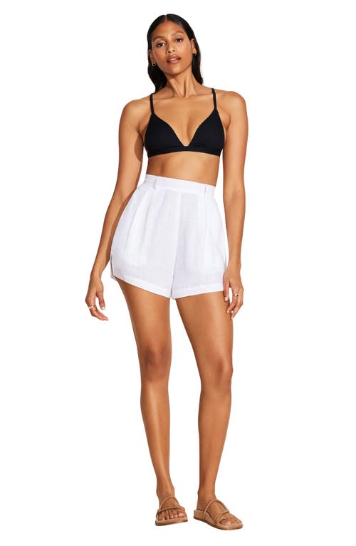 Vitamin A ® The Getaway Linen Cover-up Shorts In White