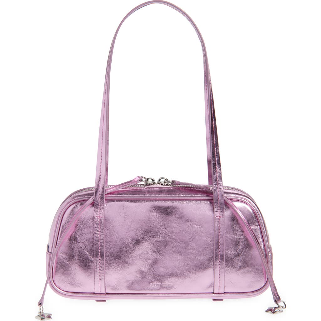 Sandy Liang Twin Metallic Leather Shoulder Bag In Metallic Pink