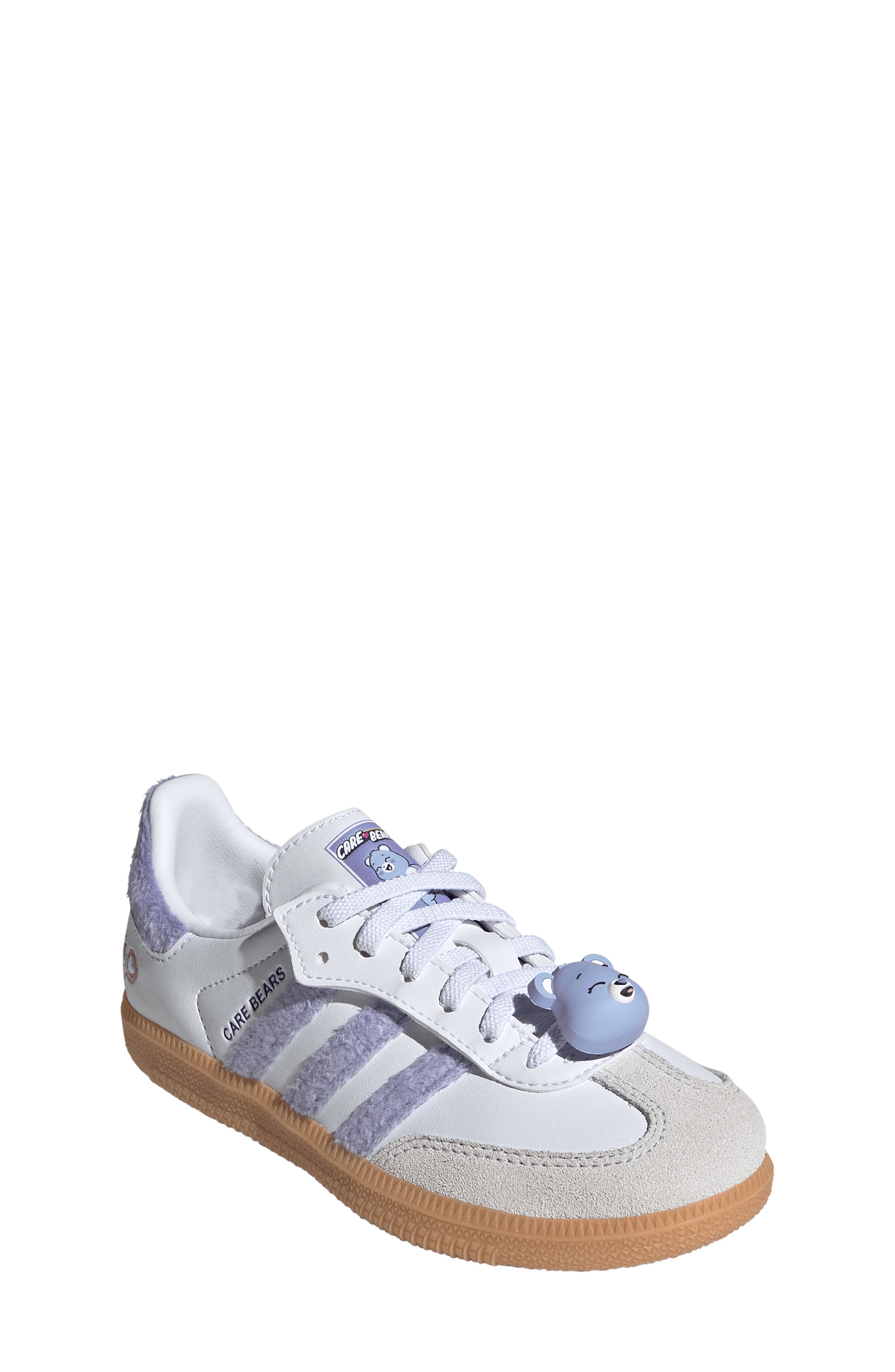 Kids' x Care Bears Samba OG Elastic Lace Sneaker, Main, color, LIGHT PURPLE/ WHITE/ BLUE