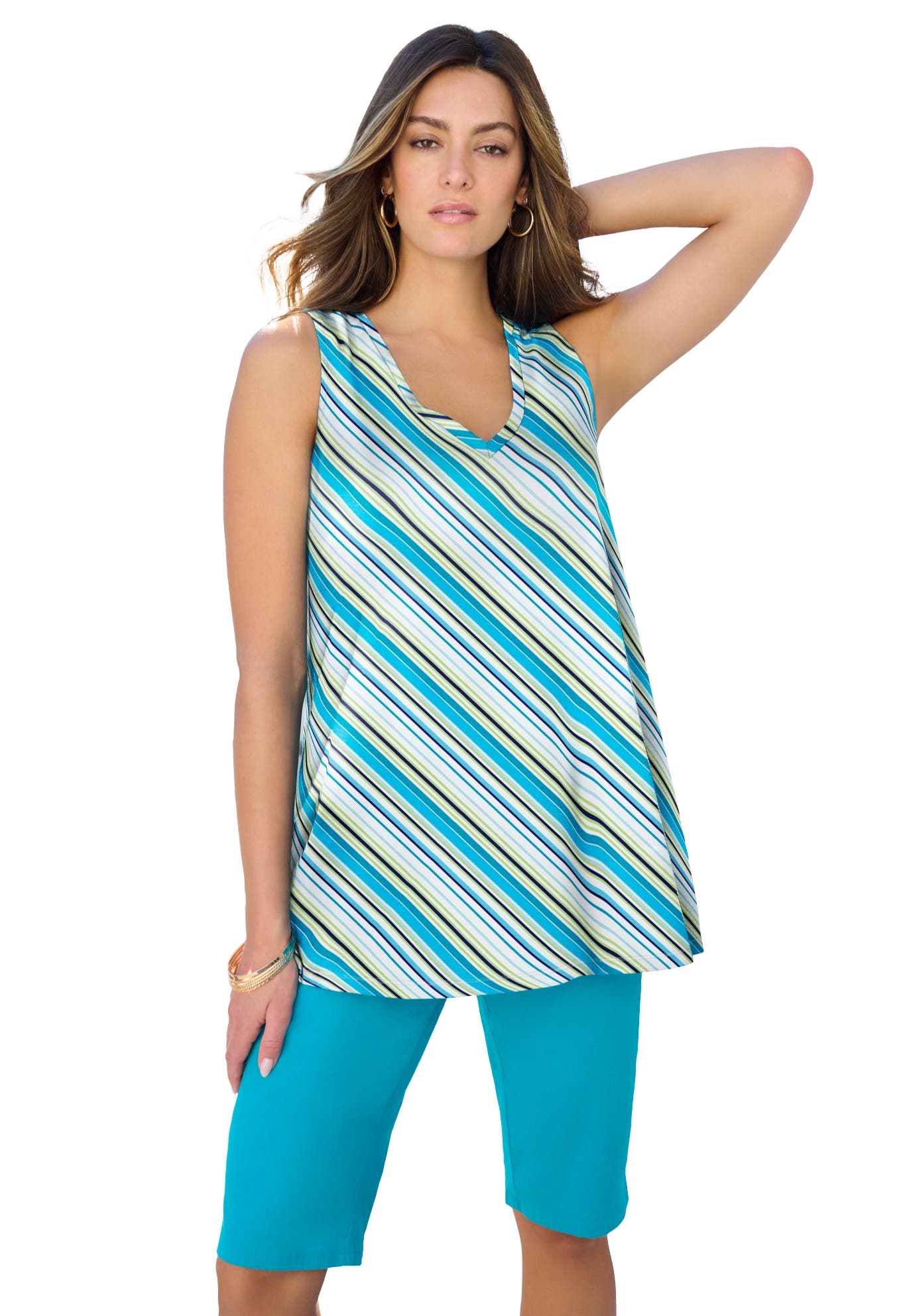 TURQ DIAGONAL STRIPE