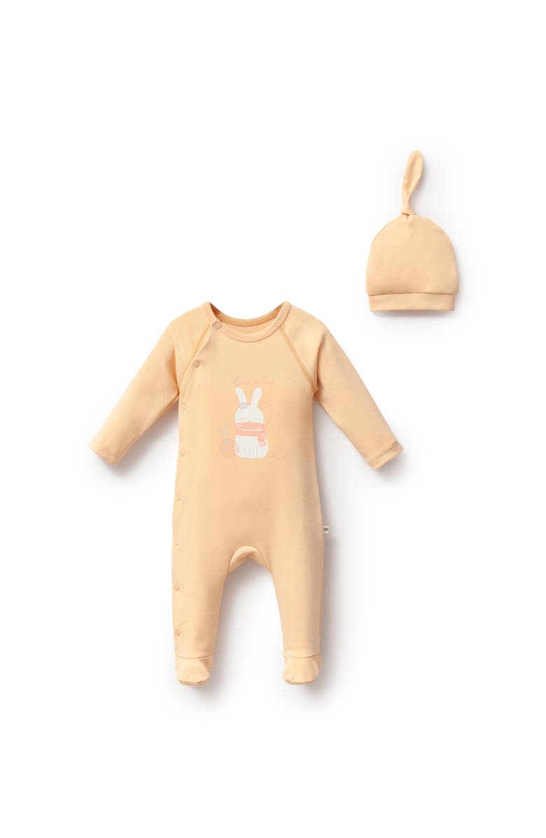 moi noi Lovely Bunny One-Piece Set, Main, color, Orange