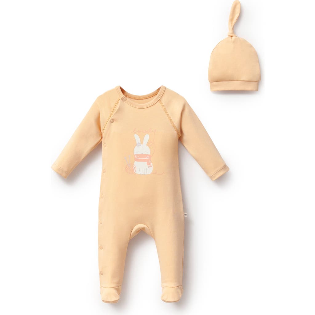 Moi Noi Lovely Bunny One-piece Set In Orange