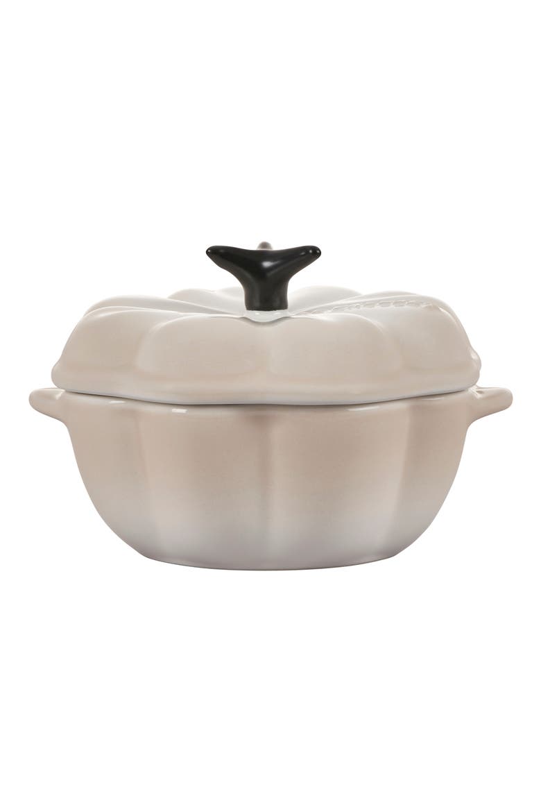 Enameled Cast Iron Pumpkin Baking Dish, Alternate, color, MERINGUE