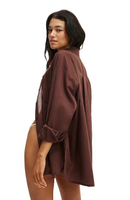 Cotton On Body The Resort Long Sleeve Shirt In Brown
