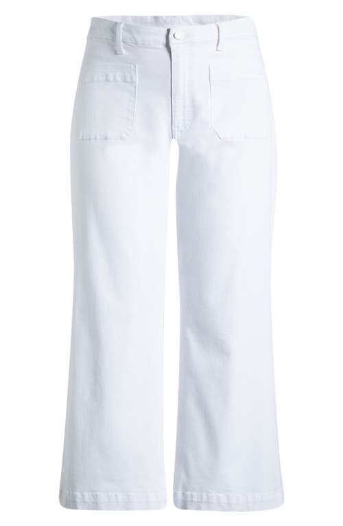 Kut From The Kloth Meg Patch Pocket High Waist Ankle Wide Leg Jeans In Optic White