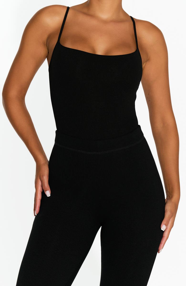 Naked Wardrobe Ribbed Compression Bodysuit, Alternate, color,