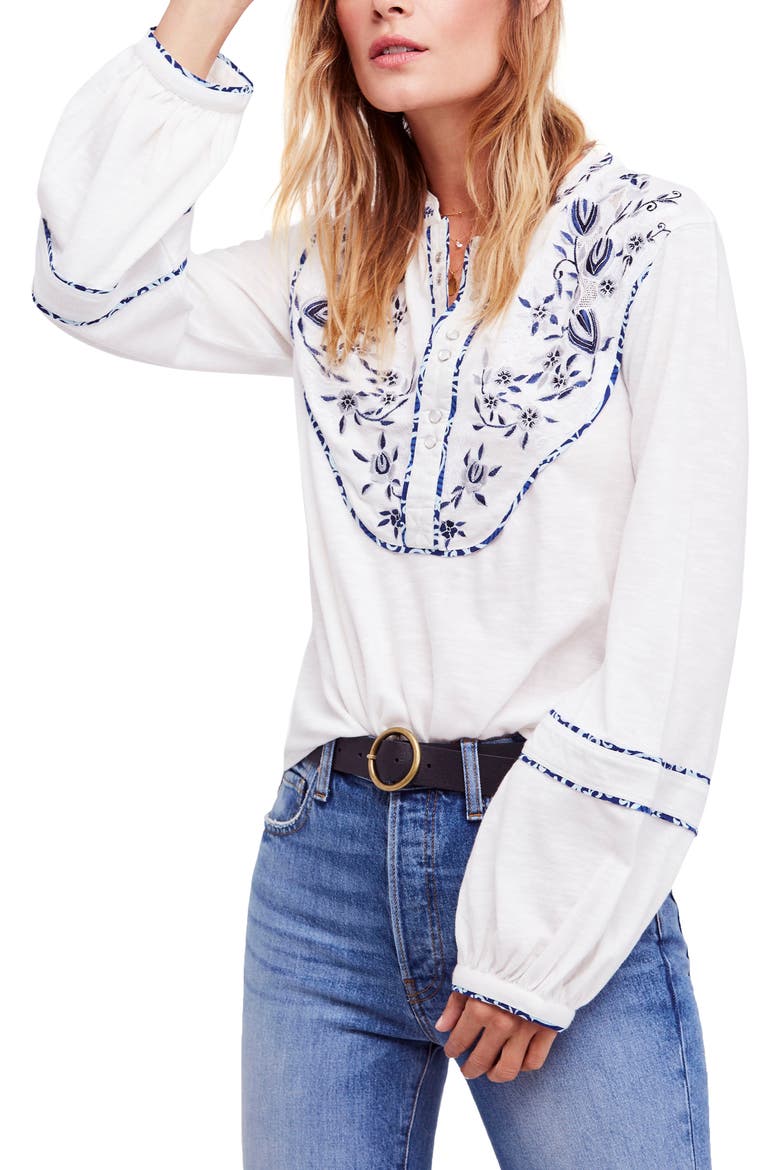 Sundance Kid Western Henley, Main, color, IVORY