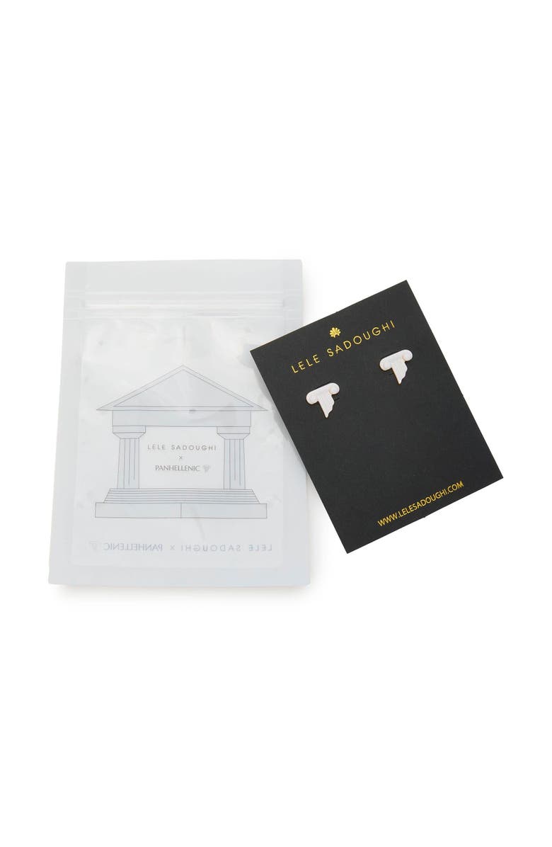 Lele Sadoughi Alpha Epsilon Phi Stud Earrings, Alternate, color, Gold 720