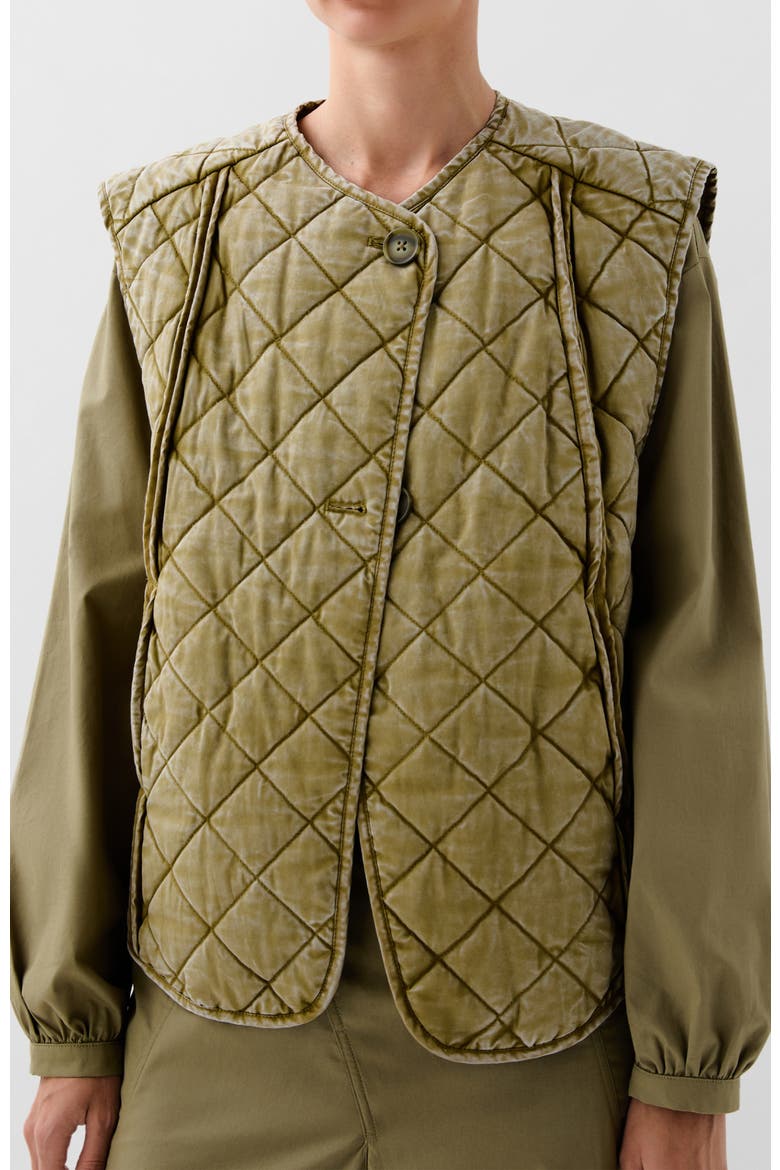 Quilted Vest, Main, color, Khaki