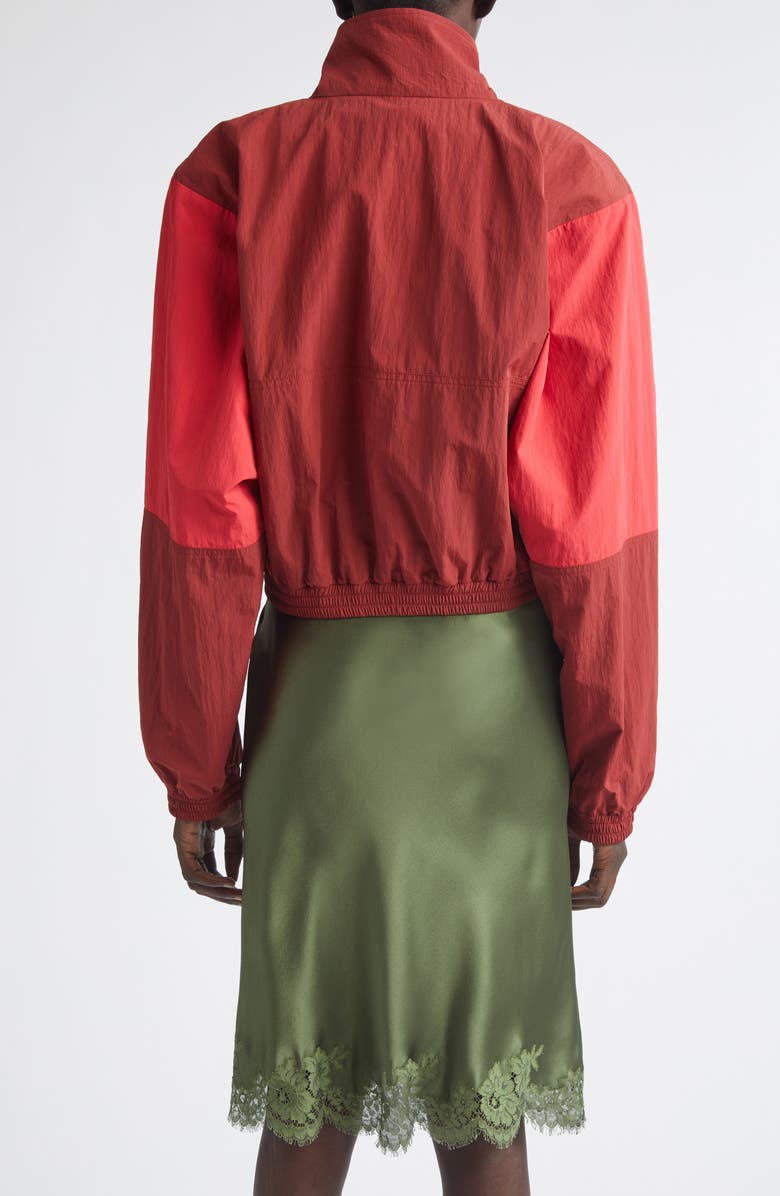 Saint Laurent Cassandre Crop Nylon Faille Windbreaker, Alternate, color,